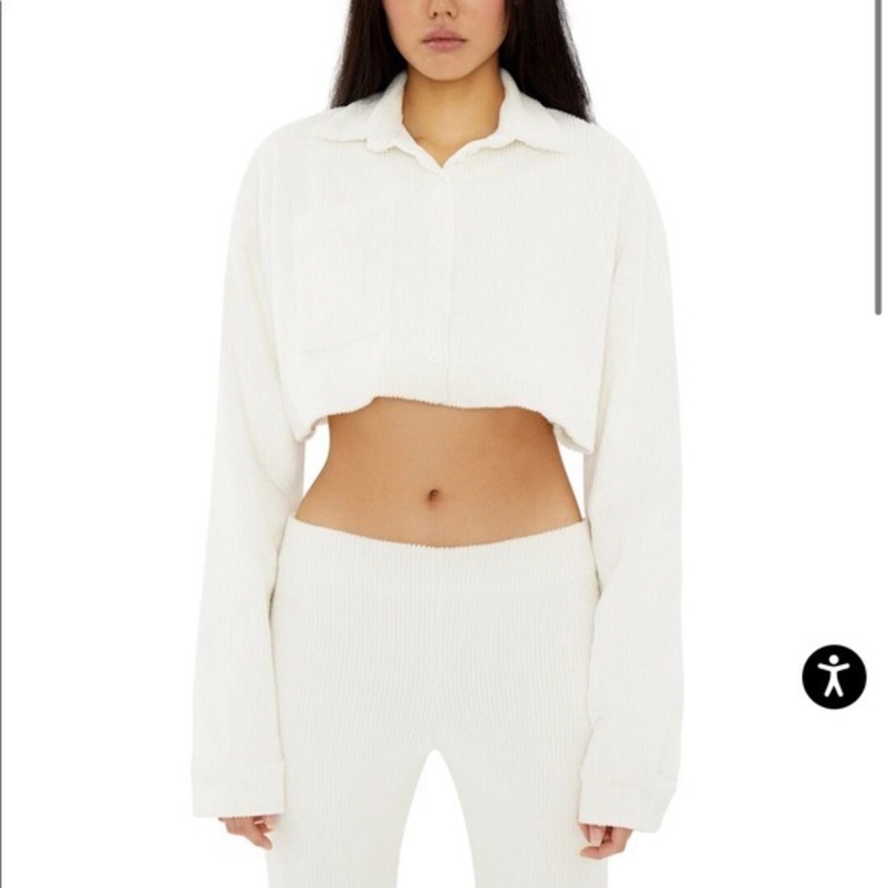 Danielle Guizio Corduroy Cropped Shirt